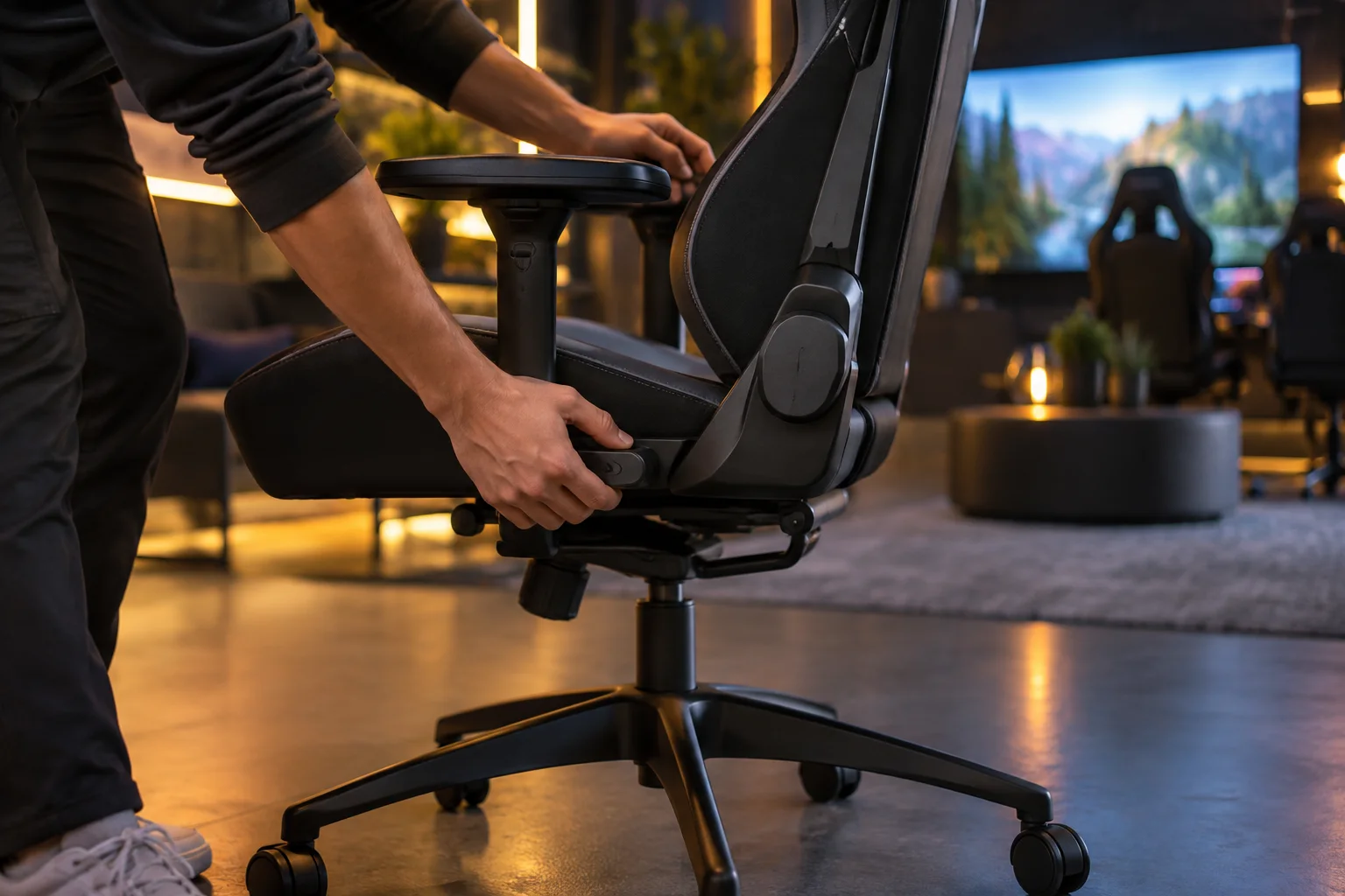 Ajuste de uma cadeira de gaming Ajuste de uma cadeira de gaming